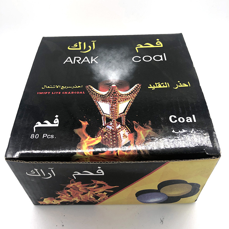 Quality Assurance Gold/Silver/Black Fruit Charcoal High Temperature Smokeless Coal for Auxiliary Combustion