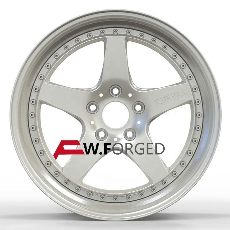 5-spokes Design 2-Pieces Forged alloy rims Wheels 5x110 5x130 5x120  for Porsche Mercedes AMG BMW Audi Passenger car wheels