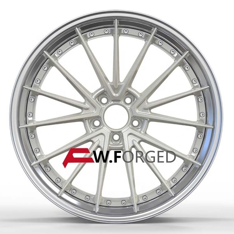 5-spokes Design 2-Pieces Forged alloy rims Wheels 5x110 5x130 5x120  for Porsche Mercedes AMG BMW Audi Passenger car wheels