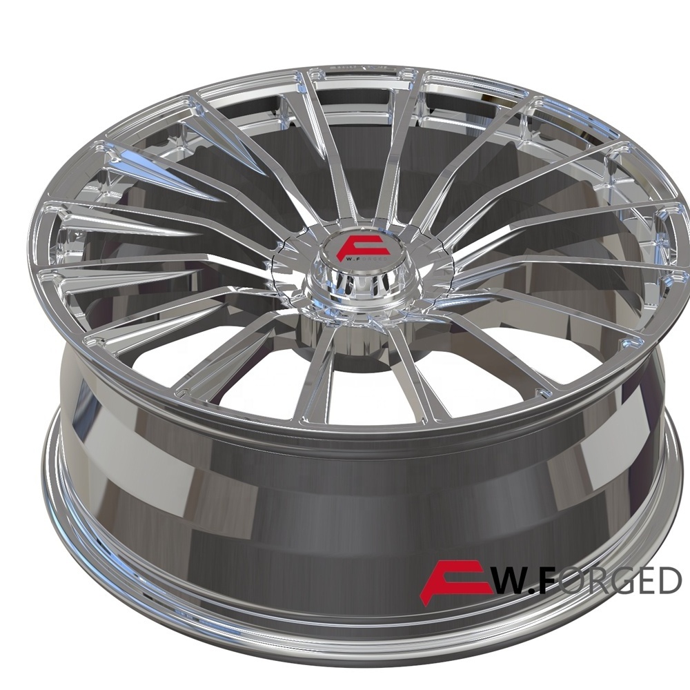 Hot sales custom multi spoke polished 18 19 20 21 22 inch 5x112 5x114.3 5x120 forged alloy passenger car wheels rims