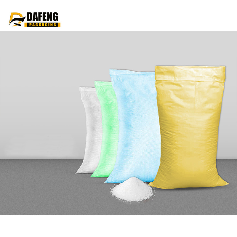 DAFENG Manufacturer Rice bag 25kg 50kg plastic sand cement packaging bags poly PP woven sacks for chemical fertilizer food