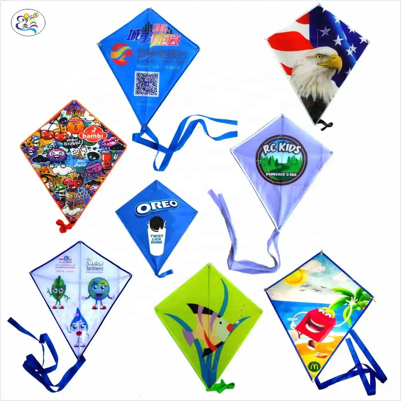 Promotion weifang kite Advertising Custom Design Qutdoor Diamond Blank diy  Customized Made Logo professional promotional kite