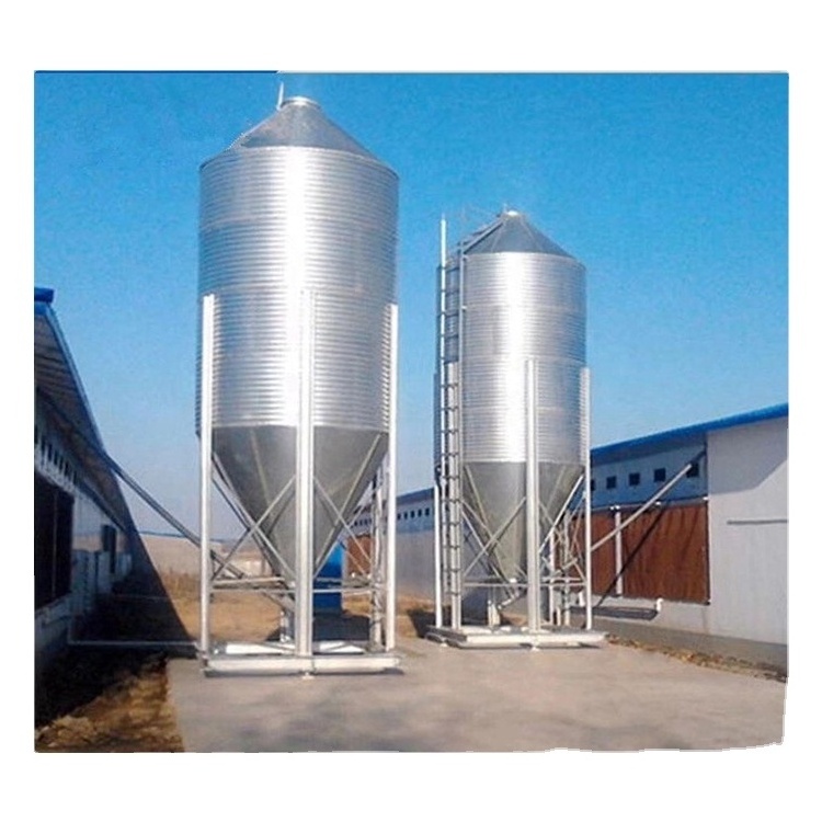 Chicken poultry farmming Feed Silo Small Size Feed Silo Chicken Feed Storage Bins Galvanized Hopper Bottom