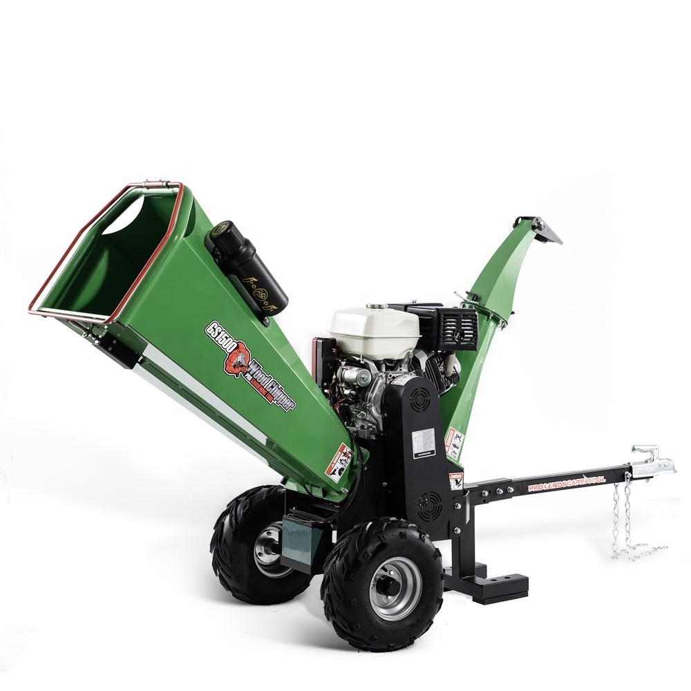 Trailer mounted 13hp engine gx390 wood chipper with TUV CE