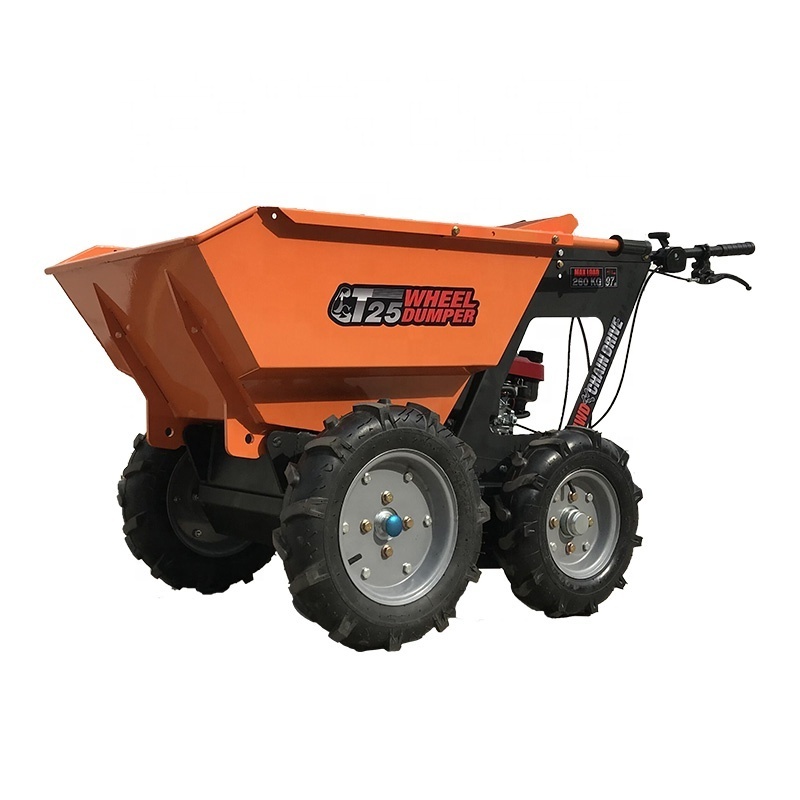 250KG payload 5.5hp Ducar/B&S gasoline engine powered mini dumper/mini dumper 4X4