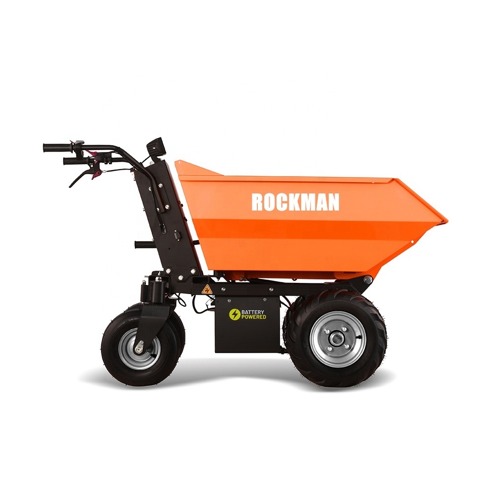 compact heavy duty manual tipping 500kg payloads electric mini dumper battery powered wheel barrow for landscaping farm garden