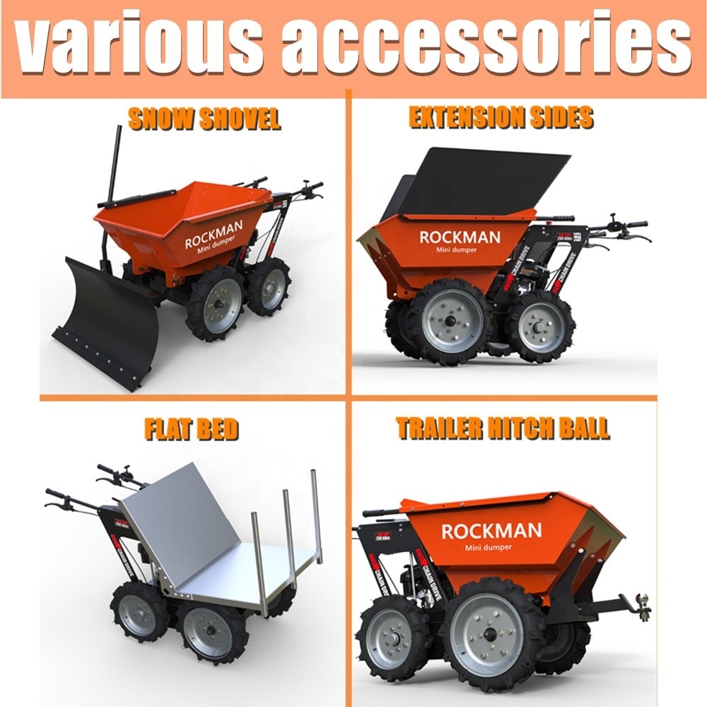 self-propelled 250KG payloads 5.5hp Ducar/B&S/Kohler engine 4x4 wheel drive construction gas powered wheelbarrow