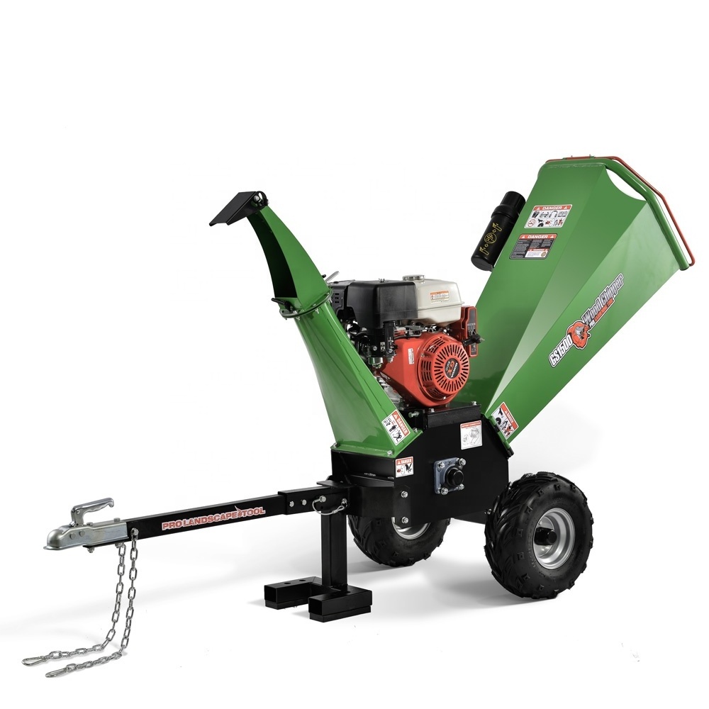 Trailer mounted 13hp engine gx390 wood chipper with TUV CE