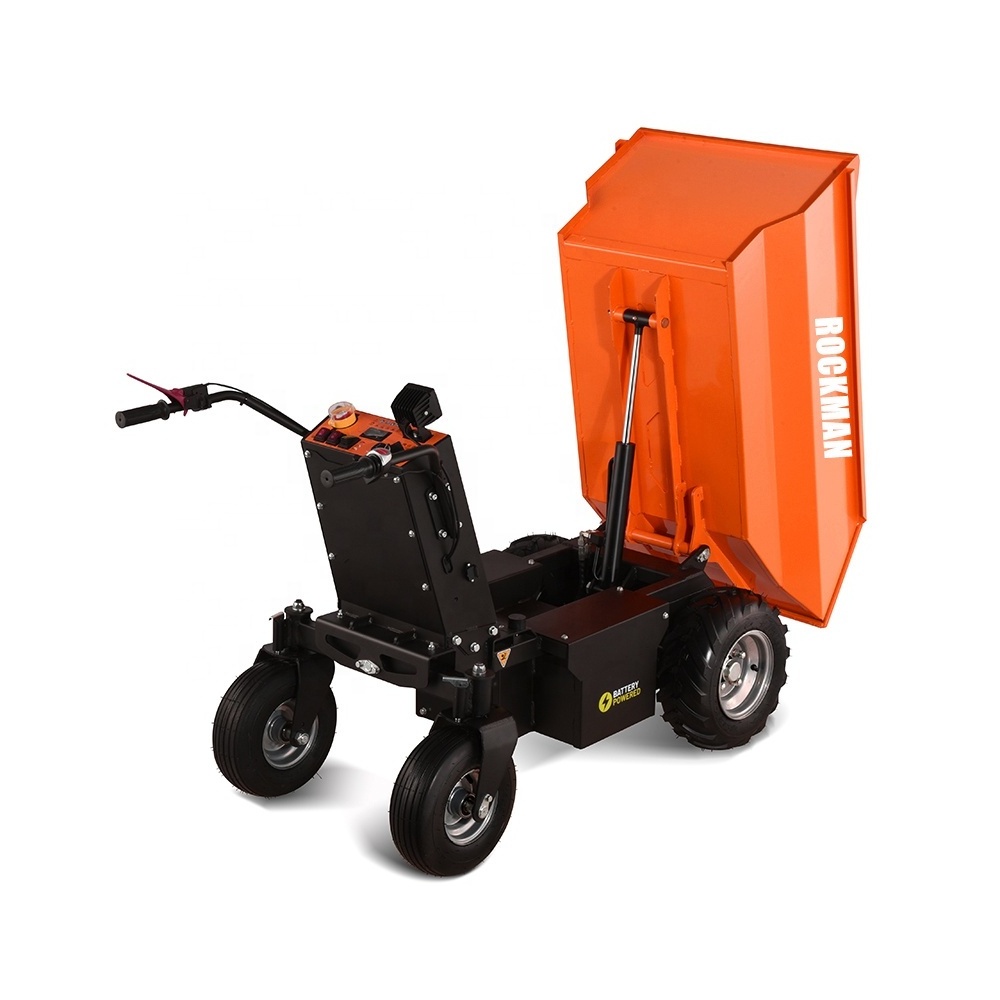 most popular landscaping use Compact automation hydraulic tipping 500KG electric mini dumper battery powered wheel barrow