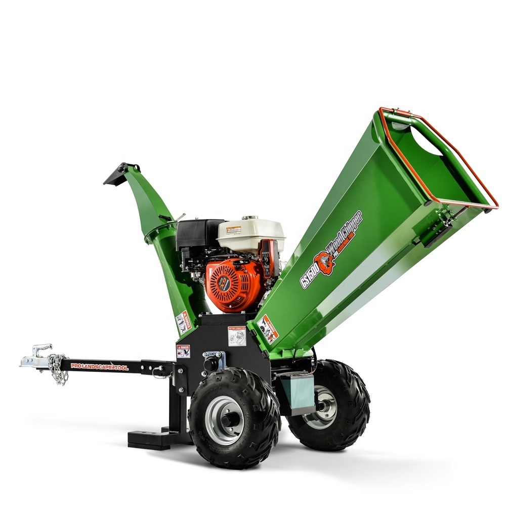 Trailer mounted 13hp engine gx390 wood chipper with TUV CE