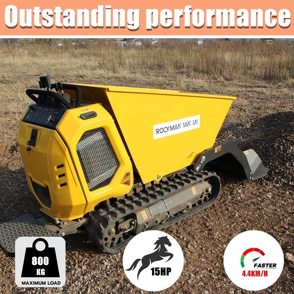 Italy design new compact 15hp petrol electric start engine hydraulic tipping mini dumper crawler 800kg/mini track dumper