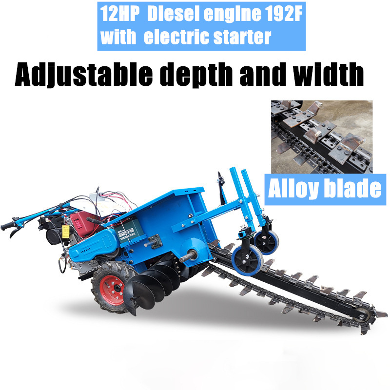 Agriculture self-propelled  tractor 3 point hitch  mini trencher machine chain china trade machinery saw for concrete road