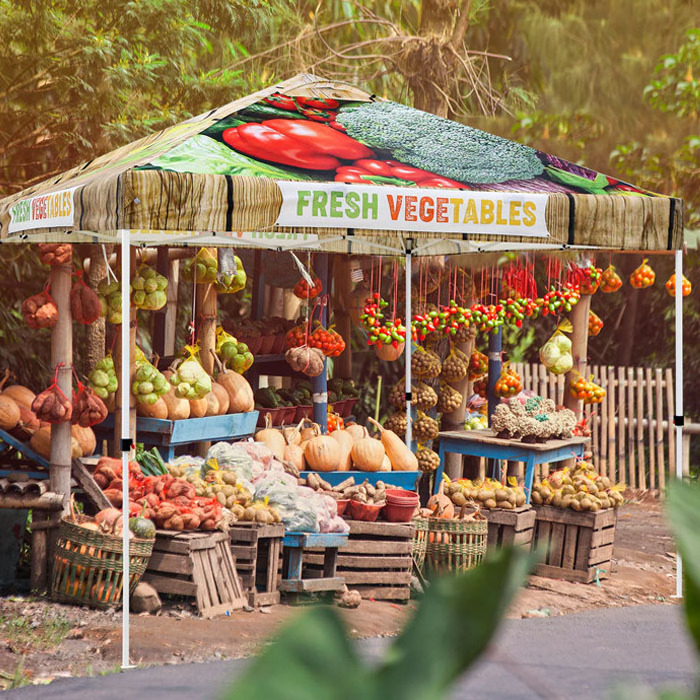 10x10 Ft Wholesale Folding Trade Show Pop Up Canopy Print Fruit products Tents Pop Up Custom Canopy Tent