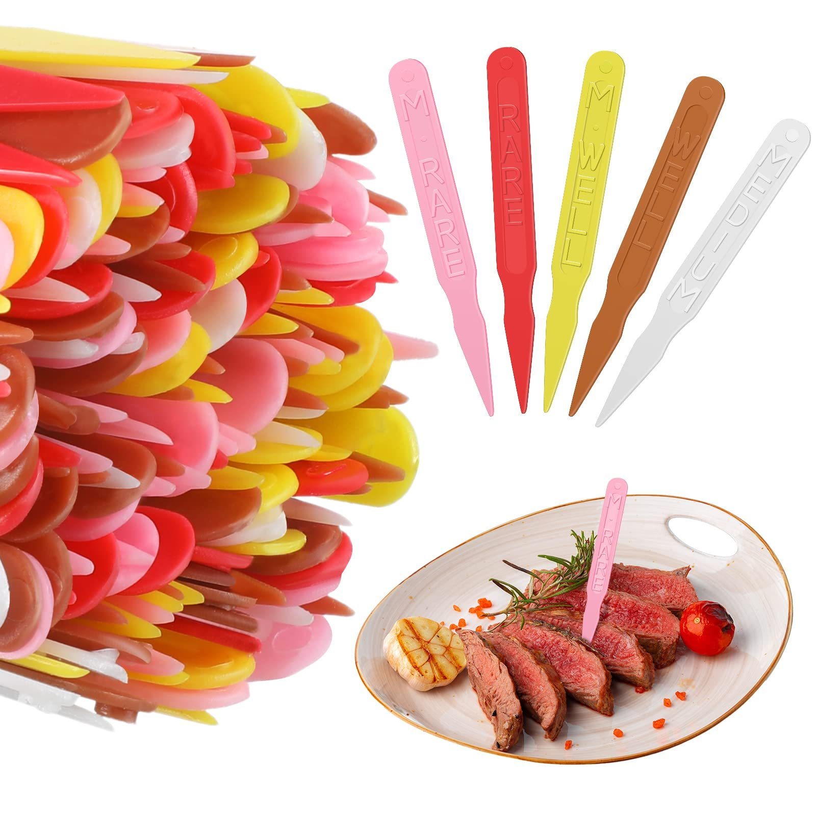 High Quality Disposable Plastic Beef Steak Marker Food Skewer for Steakhouses BBQ Restaurants