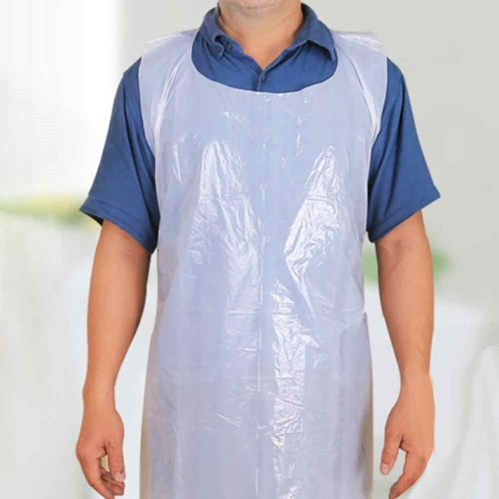 Plastic LDPE Apron 200 Pack Disposable Clear Plastic Aprons Waterproof Smock for Salon Barber