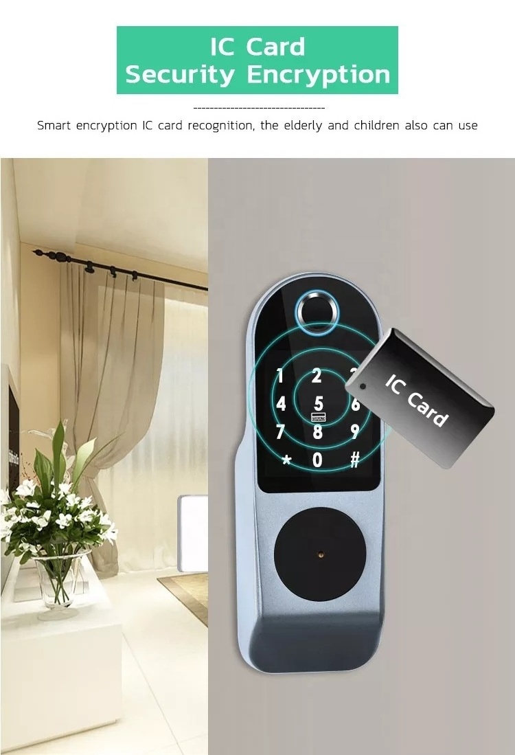 Luxury Fingerprint Door Lock Smart Home Deadbolt Smart Locks Wifi Handle Door Lock