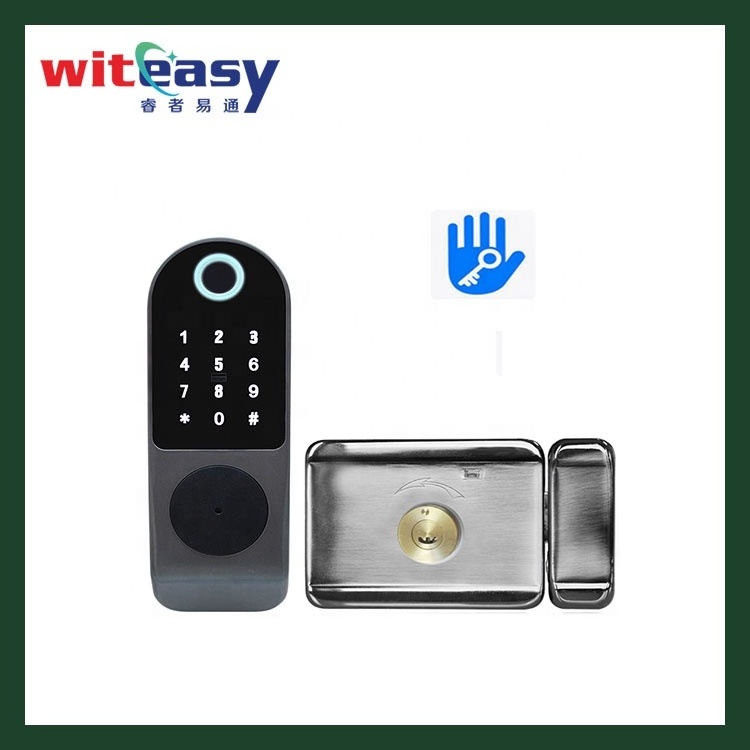 Biometric both sides Fingerprint Touch  cerraduras nfc IC electronic exterior gate door lock with Tuya App TTlock