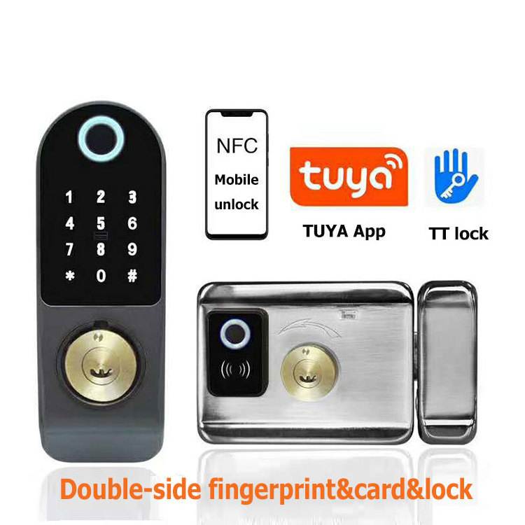 Fingerprint IC card Locks electronic Handle Home Locker Apartment TTlock office Door Lock with Tuya