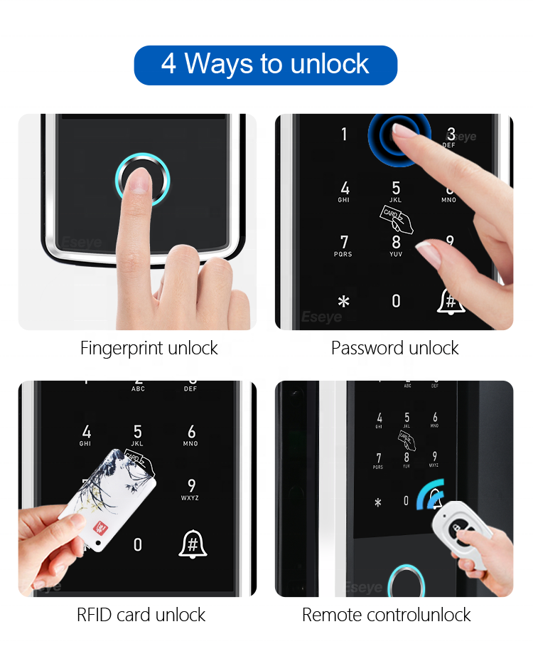 Home WI-FI Fingerprint Keyless Entry Front Door Anti-Peeping Electronic Digital Keypad Door Lock