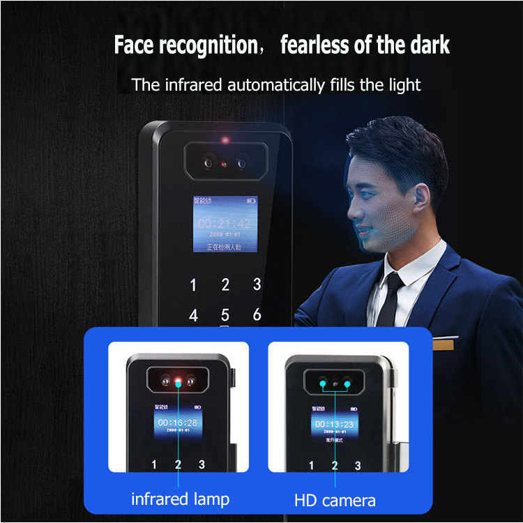 Wifi Smartlock Oem Electronic Biometric Fingerprint Gate Smart Digital Exterior Security Front Door Lock With Camera