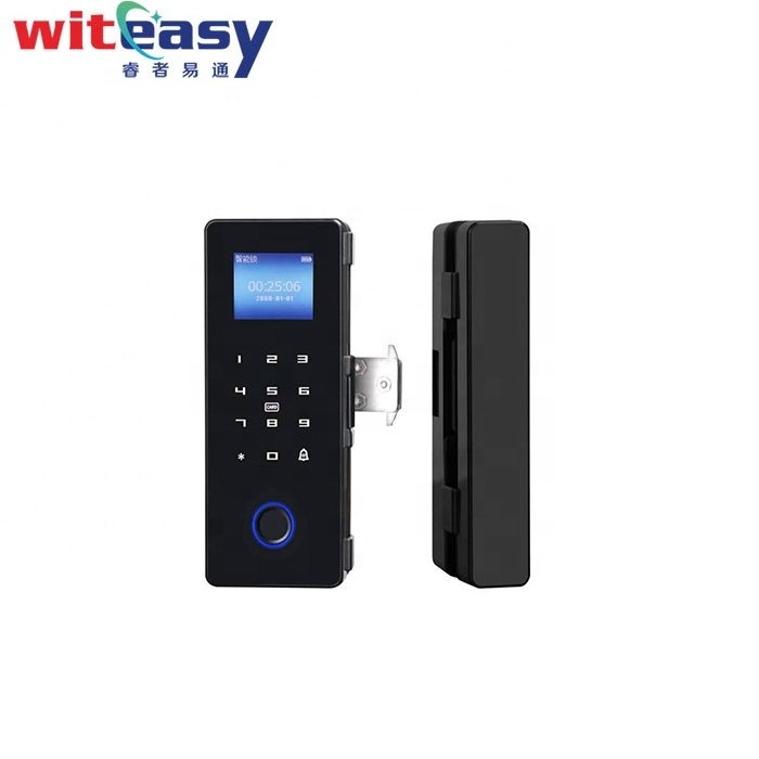 Biometric Fingerprint Smart New Keyless Security Automatic Digital Office Frameless Sliding Glass Door Lock With Magetic