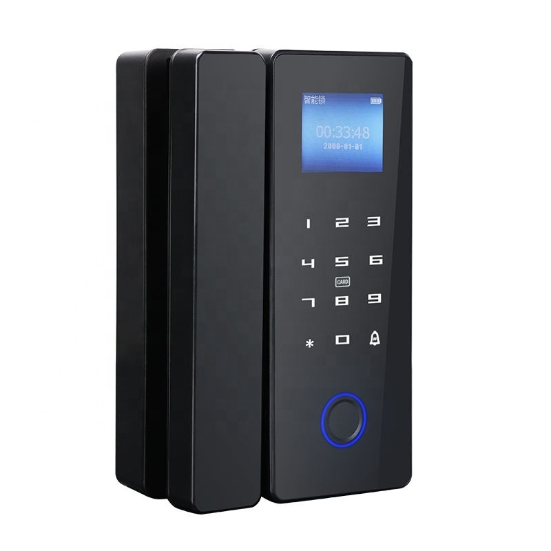 Biometric Fingerprint Smart New Keyless Security Automatic Digital Office Frameless Sliding Glass Door Lock With Magetic