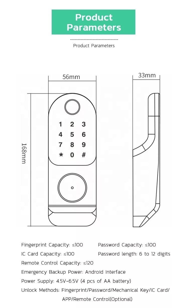 Interior Wooden Door Smart Fingerprint Card Electronic Biometric Fingerprint Key Lock For Bedroom Lock