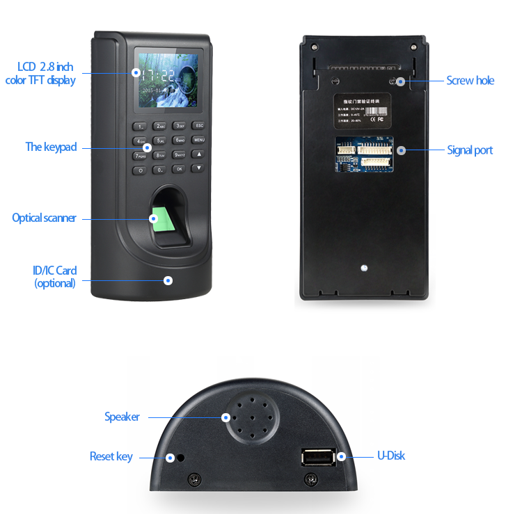 Biometric fingerprint password RFID card door access control system machine M5 rfid door entry system