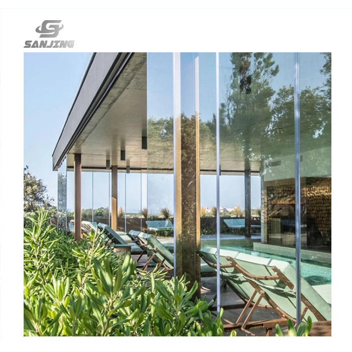 folding window aluminium tempered glass  frameless glass doors accordion bi folding windows vertical frameless folding glass win