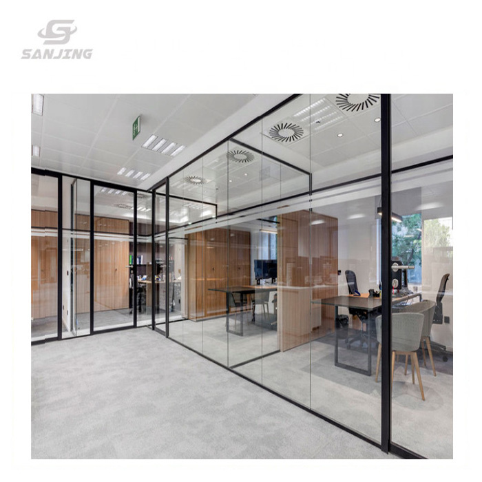 designs soundproof material aluminum panel  workstation glass wall office partition frameless door and partition