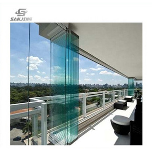 folding window aluminium tempered glass  frameless glass doors accordion bi folding windows vertical frameless folding glass win