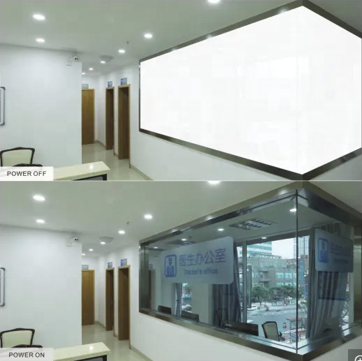 High Transparency self-adhesive low haze pdlc film Switchable Smart Glass Walls pdlc Switchable Smart Glass Privacy Glass Walls