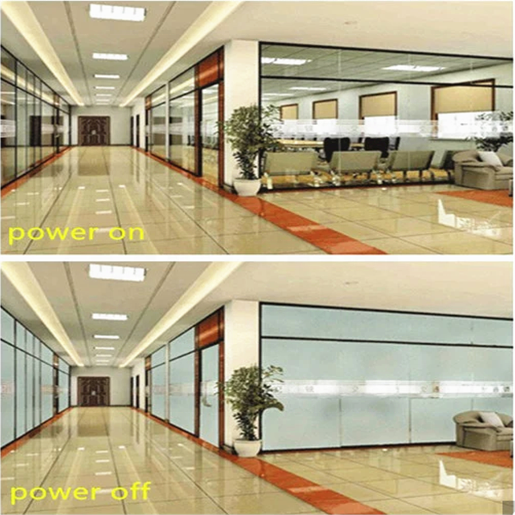 High Transparency self-adhesive low haze pdlc film Switchable Smart Glass Walls pdlc Switchable Smart Glass Privacy Glass Walls