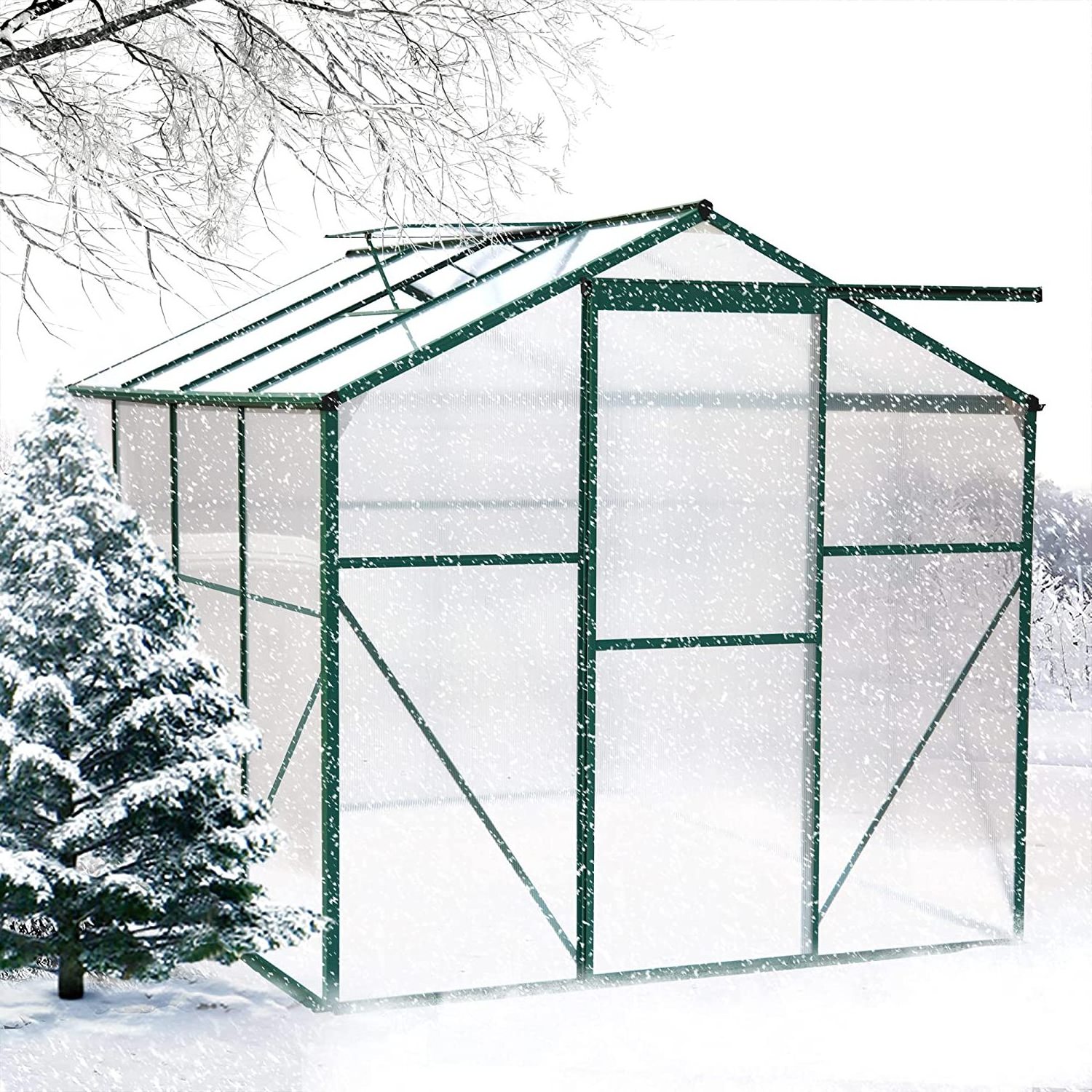 Commercial Strong Hobby Polycarbonate Garden Greenhouse For Sale