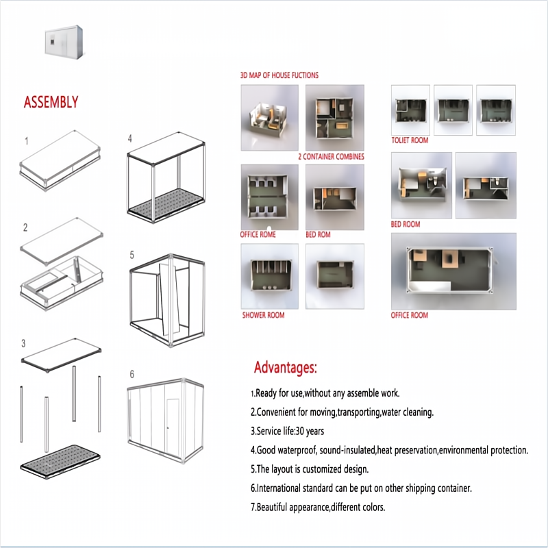 Movable Prefabricated Shipping Container Mobile Coffee Shops Bar Contains House Prefab House For Sale