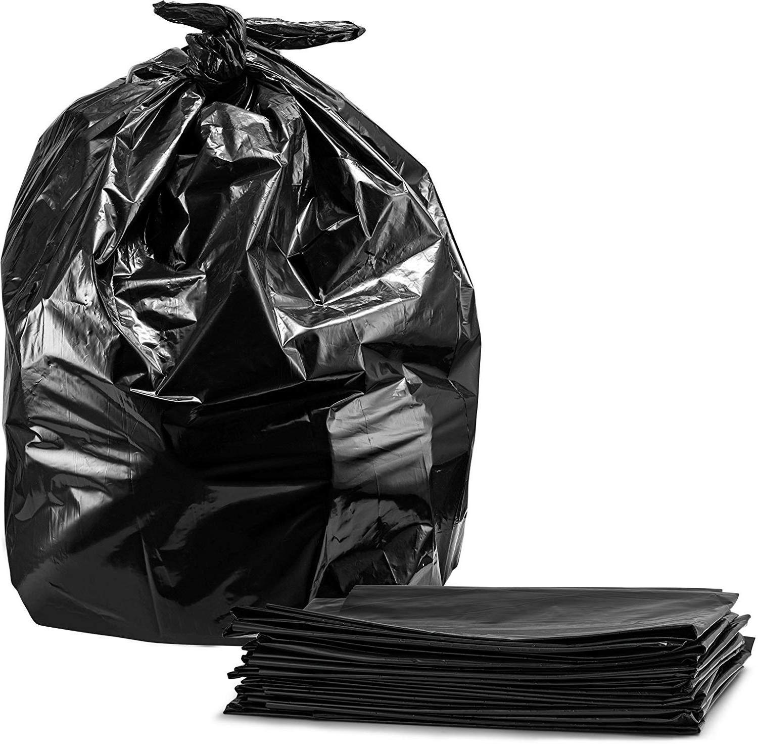 Heavy Duty Large Black Waterproof Outdoor Construction Dustbin Plastic Garbage Bag