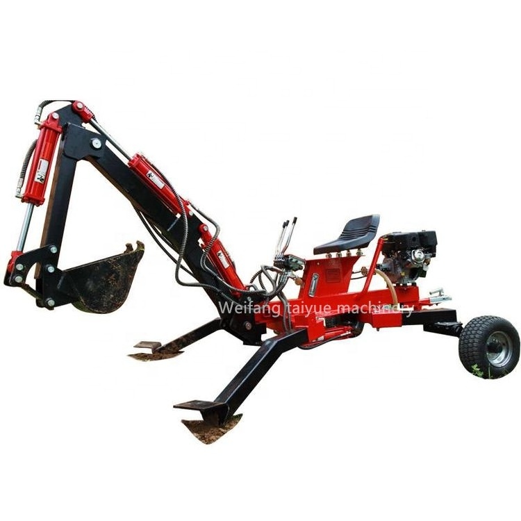 Hot sale factory price towable backhoe with 9-15hp gasoline engine