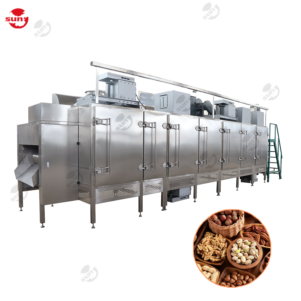 Continuous automatic nuts roasting machine roaster peanut roasting machine