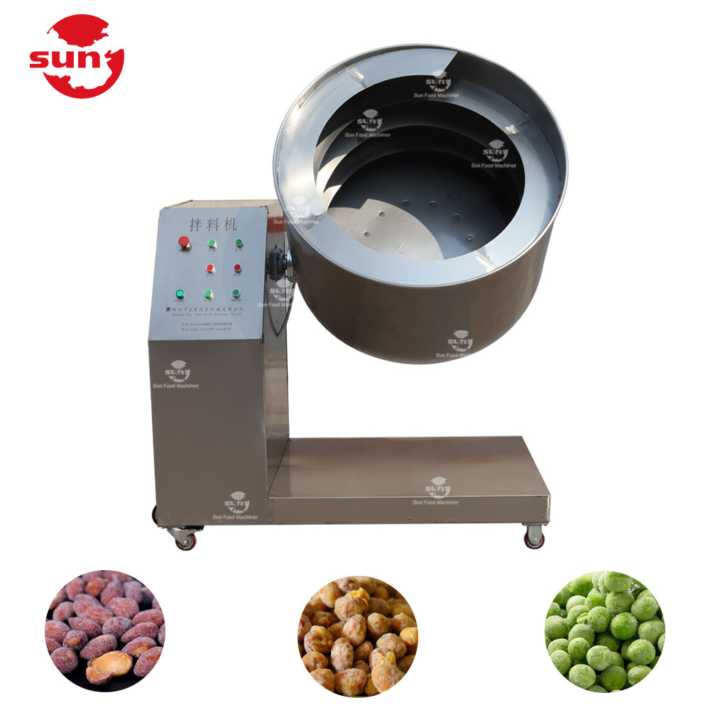 Automatic nut and spices ingredients  mixing machine flavored nuts making  equipment flour sugar salt coating peanut machine