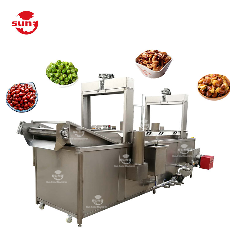 Automatic fish shrimp fryer machine commercial deep soyabean corn nut chicken frying machine continuous peanut nut fryers