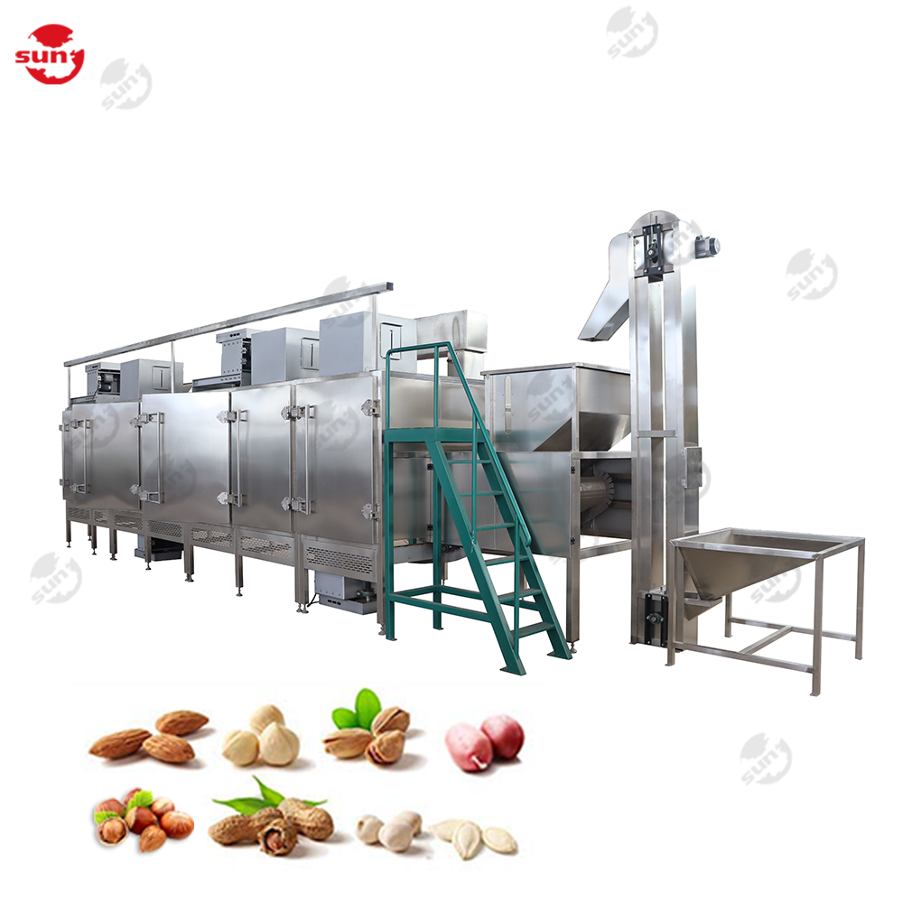 Continuous automatic nuts roasting machine roaster peanut roasting machine