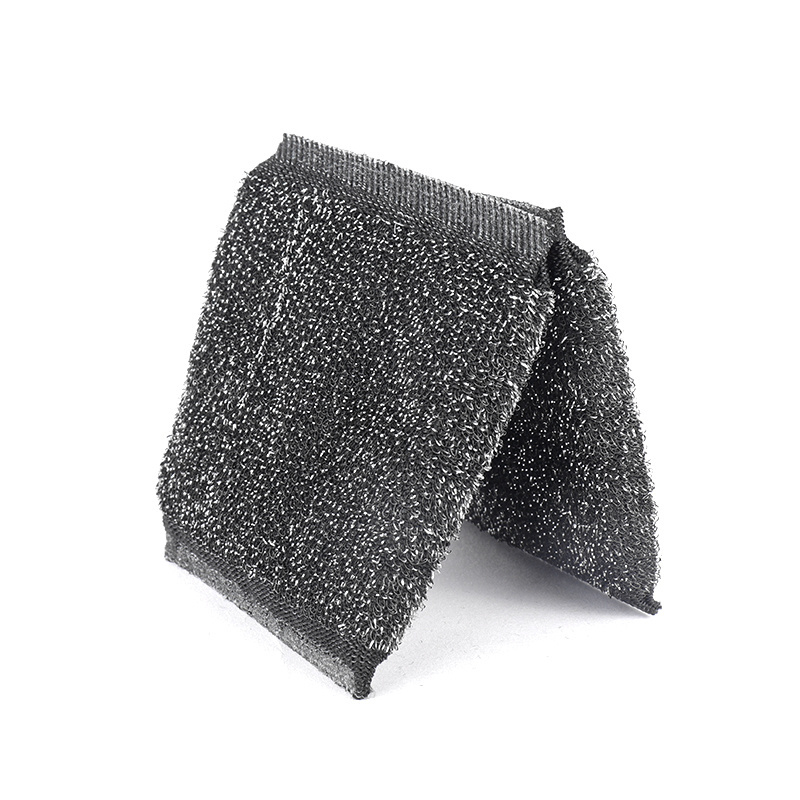 Hot sell kitchen dishwashing stainless steel wire sponge scrubber black scourer