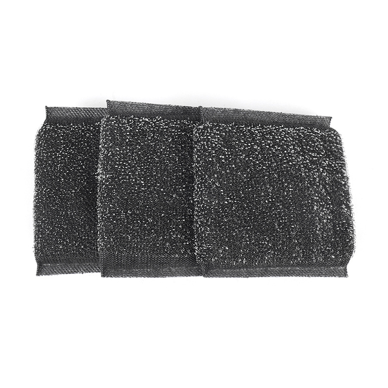 Hot sell kitchen dishwashing stainless steel wire sponge scrubber black scourer