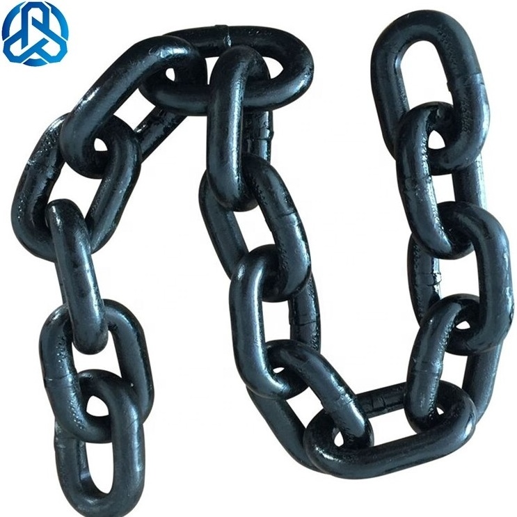 Factory Direct Sales 18*64mm 20*80mm Black Heavy Duty Alloy Steel Welded Mining Round Link G80 Link Chain