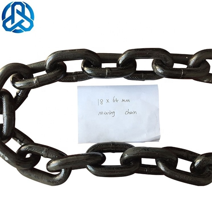 18 x 64mm 20x80mm Round Link Mining G80 DIN22252 Black Heavy Duty Chain