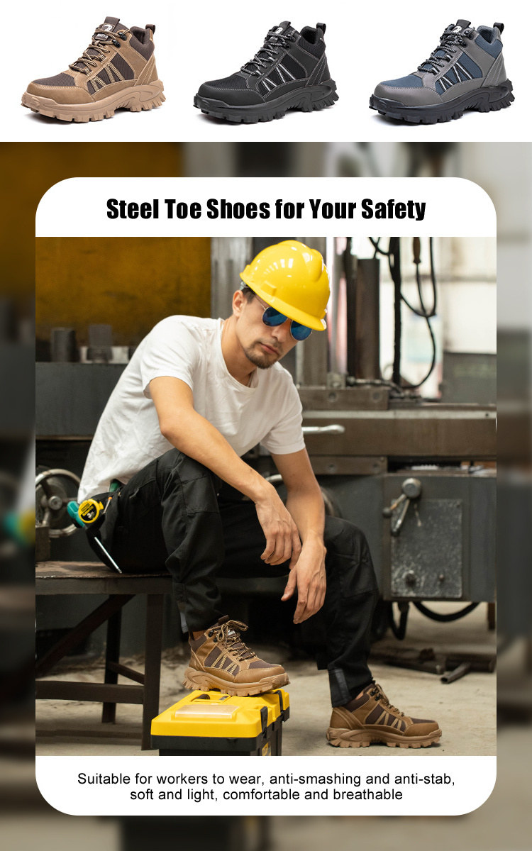 Stock wholesale 2020 China fashion breathable steel toe work safety shoes Rubber Soft Sole  Safety Shoes men