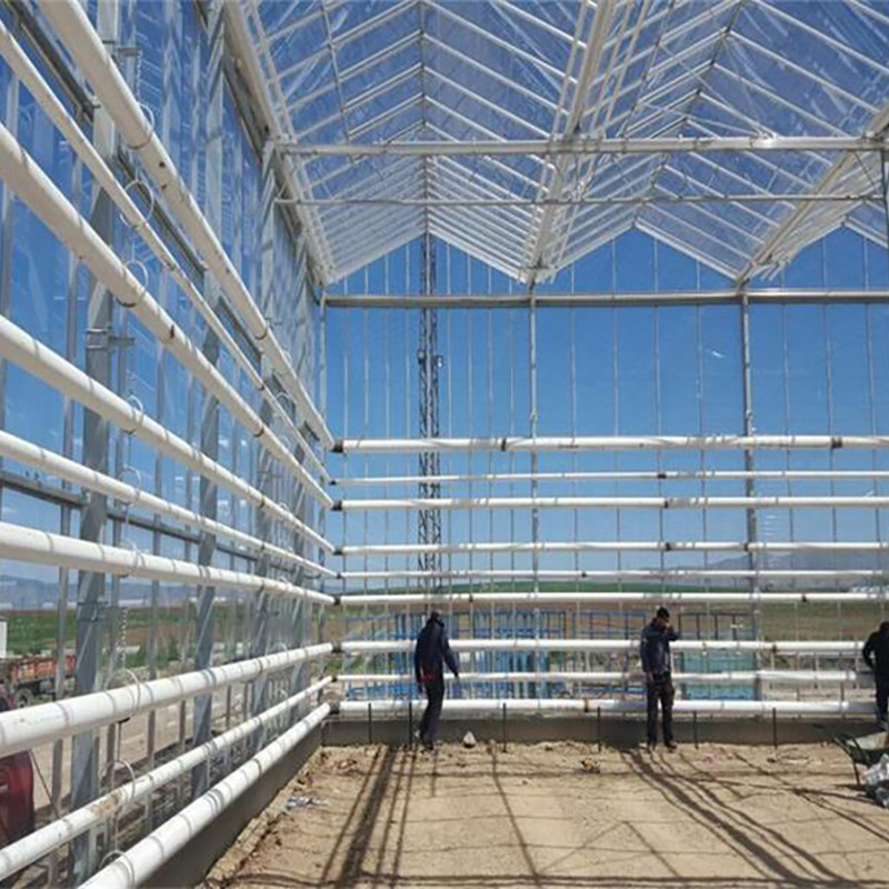 Hot sale high quality breathable ecofriendly double walled vacuum insulated aluminum used glass greenhouse