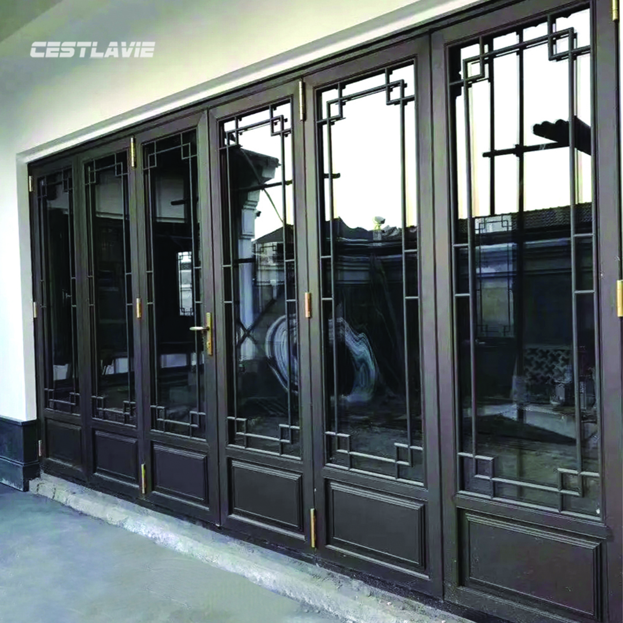 Chinese Style Aluminum Alloy Energy-Saving Doors Windows New Folding Open Style Stainless Steel Soundproof Horizontal Opening