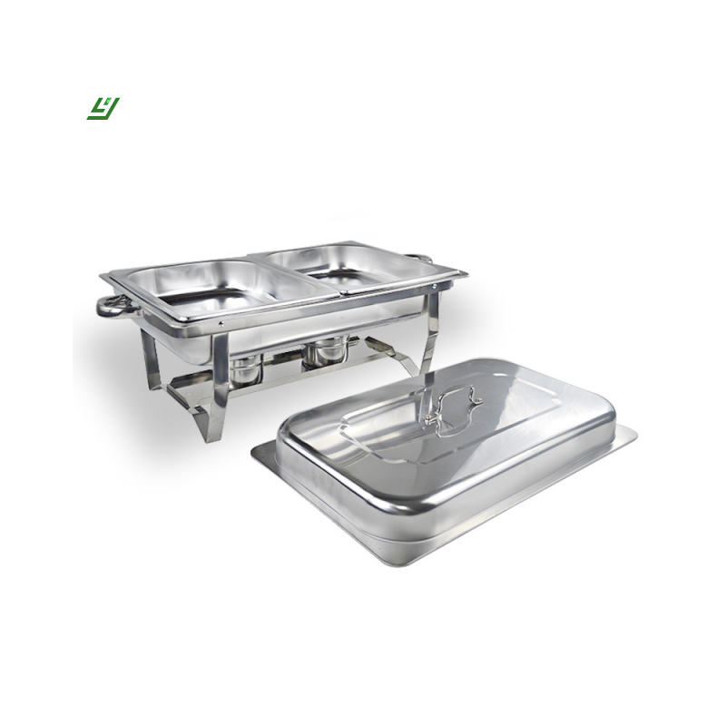 Hot sale Luxury stainless steel Rectangle Table Top Food Warmer roll top chafing dish for buffet equipment