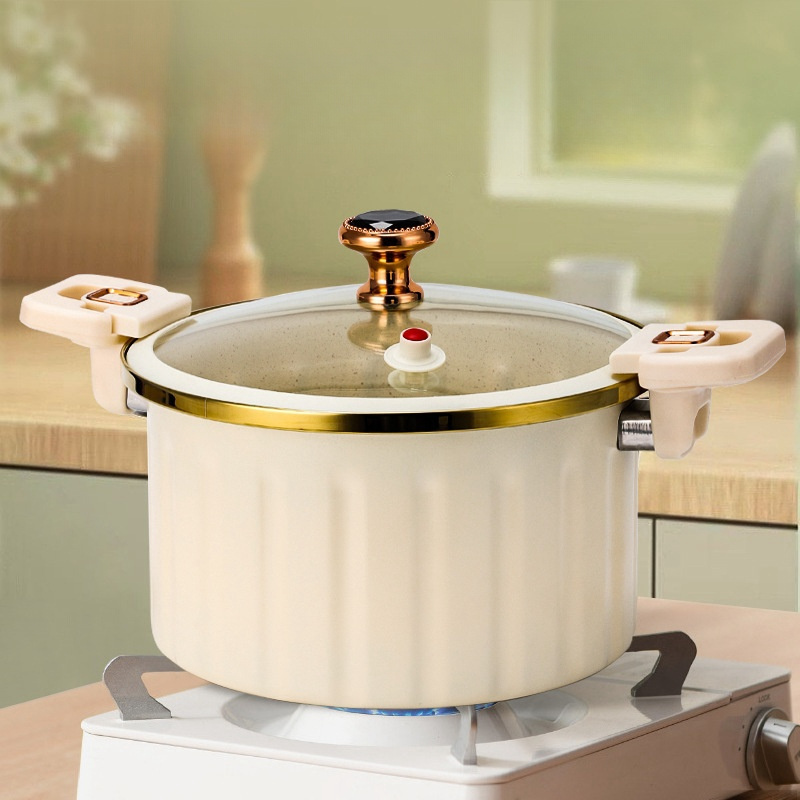 New Style White Blue plus Size 8 Liter Multi-Functional European Household Soup Pot Cast Iron Miniature Pressure Cooker